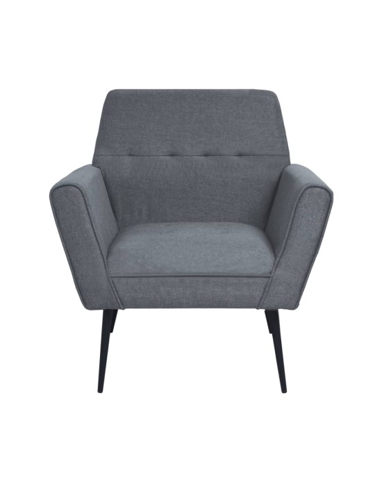 Křeslo světle šedé ocel a textil