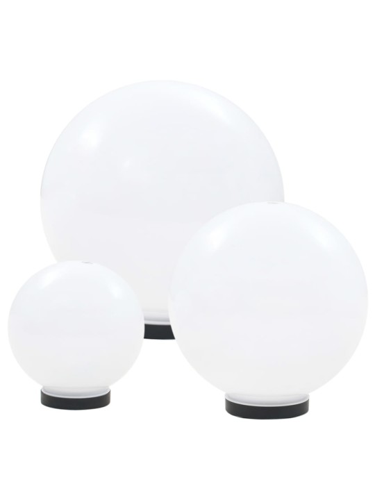 Kulovitá LED lampa sada 3 kusů koule 20/30/40 cm PMMA