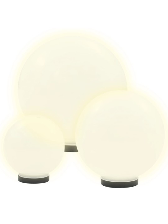 Kulovitá LED lampa sada 3 kusů koule 20/30/40 cm PMMA