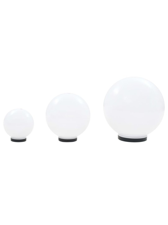 Kulovitá LED lampa sada 3 kusů koule 20/30/40 cm PMMA