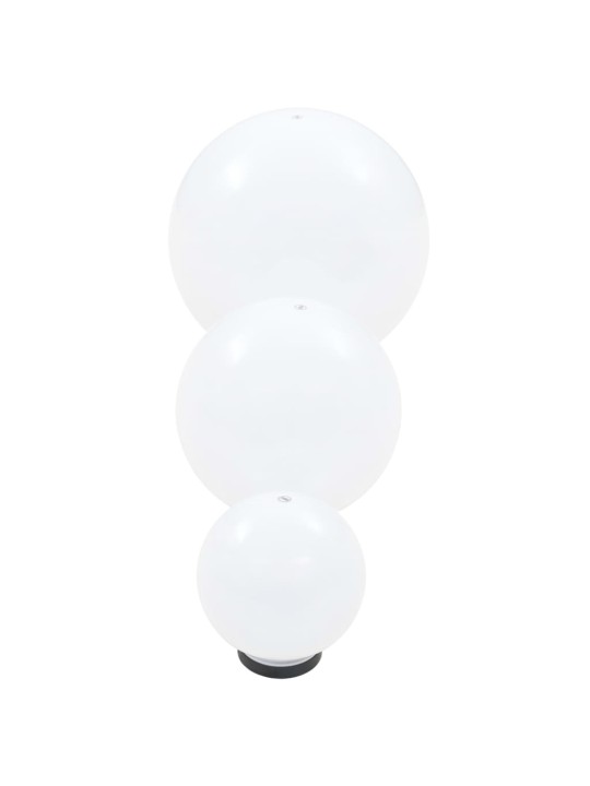 Kulovitá LED lampa sada 3 kusů koule 20/30/40 cm PMMA