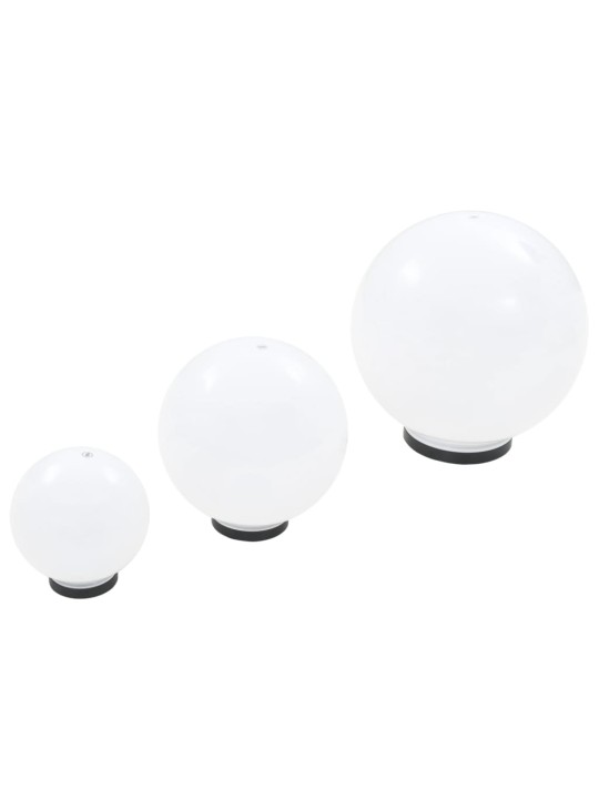 Kulovitá LED lampa sada 3 kusů koule 20/30/40 cm PMMA