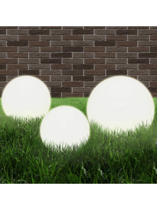 Kulovitá LED lampa sada 3 kusů koule 20/30/40 cm PMMA