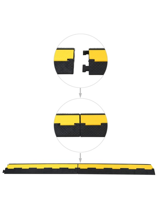 Kabelové ochranné mosty 4 ks 2 kanálky gumové 101,5 cm