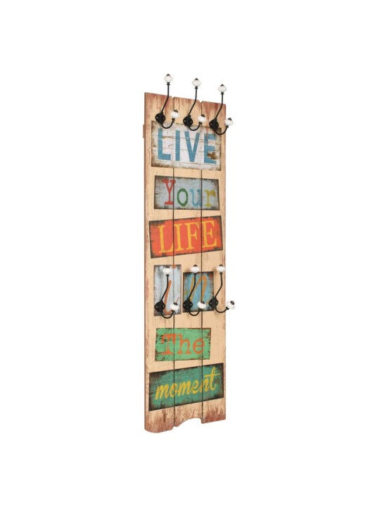 Nástěnný věšák na kabáty LIVE LIFE s 6 háčky 120 x 40 cm