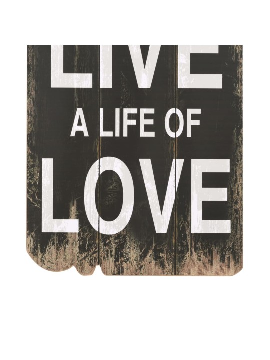 Nástěnný věšák na kabáty LOVE LIFE s 6 háčky 120 x 40 cm
