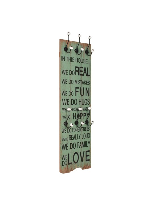 Nástěnný věšák na kabáty HAPPY LOVE s 6 háčky 120 x 40 cm