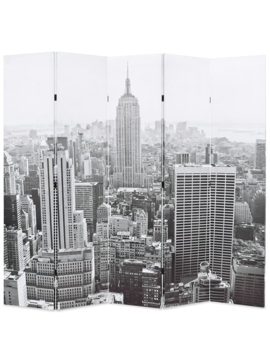 Skládací paraván 200 x 170 cm new york by day černobílý