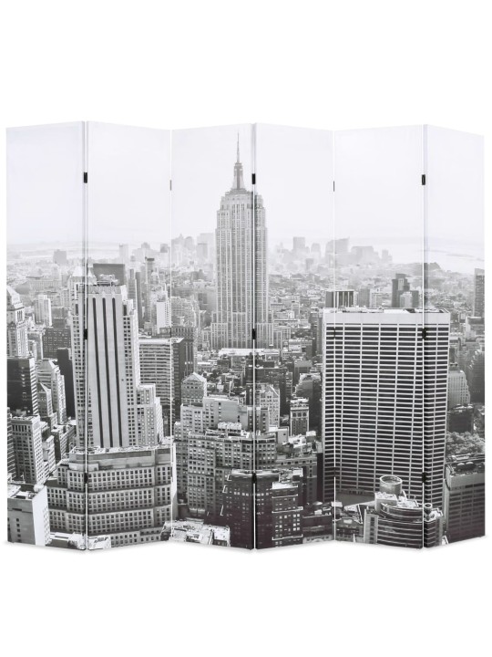 Skládací paraván 228 x 170 cm new york by day černobílý
