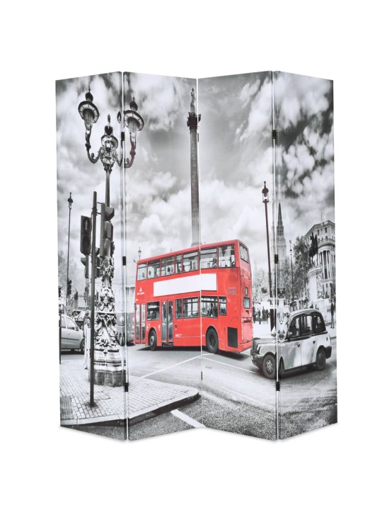 Skládací paraván 160 x 170 cm Londýnský autobus černobílý