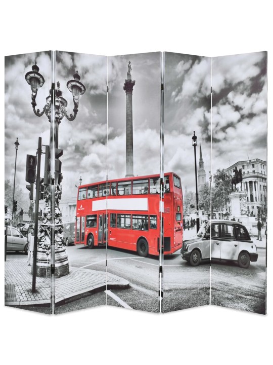 Skládací paraván 200 x 170 cm Londýnský autobus černobílý