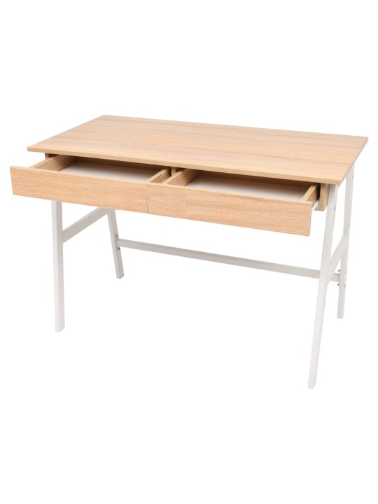 Psací stůl 110 x 55 x 75 cm dub a bílý