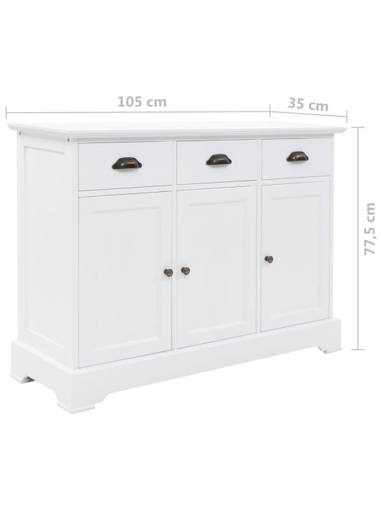 Příborník se 3 dvířky MDF a borové dřevo 105 x 35 x 77,5 cm