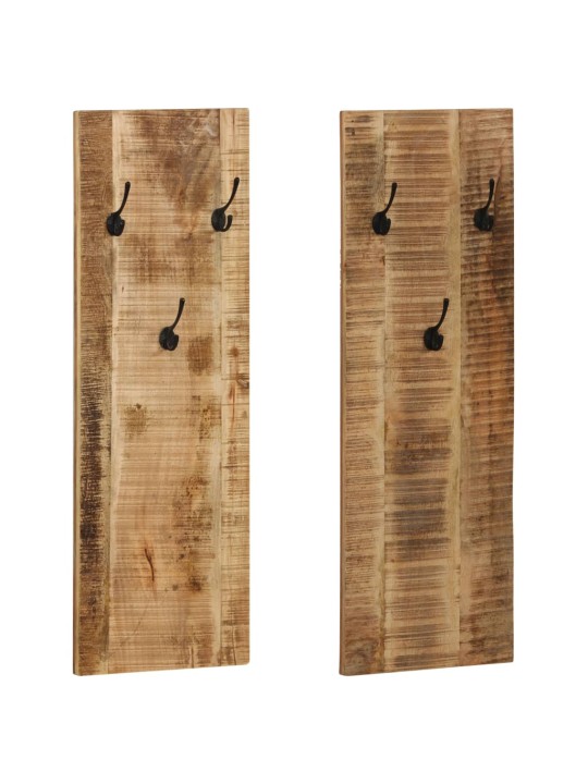 Nástěnný věšák 2 ks masivní mangovníkové dřevo 36 x 110 x 3 cm