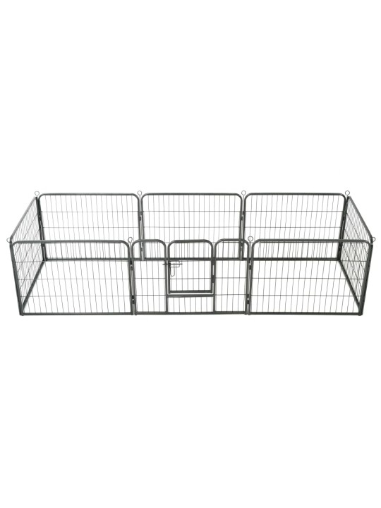 Ohrádka pro psy 8 panelů ocelová 60 x 80 cm černá