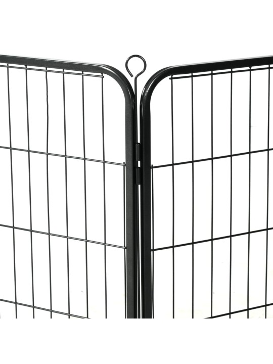 Ohrádka pro psy 12 panelů ocelová 80 x 60 cm černá
