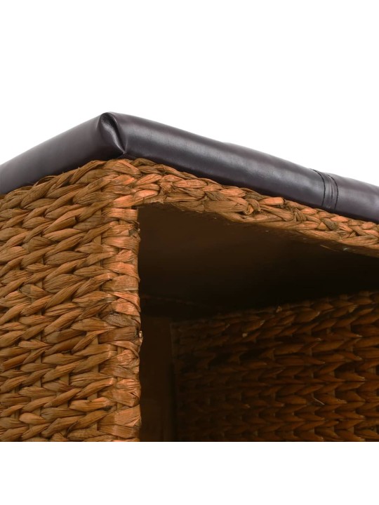 Lavice se 2 košíky z mořské trávy 71 x 40 x 42 cm hnědá