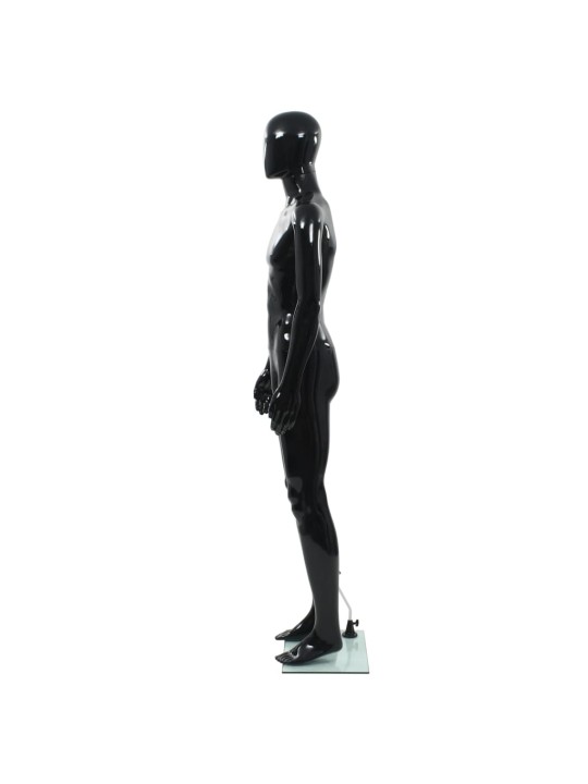 Pánská figurína celá postava základna sklo lesklá černá 185 cm