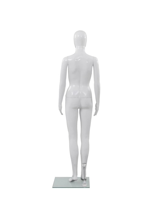 Dámská figurína celá postava základna ze skla lesklá bílá 175cm
