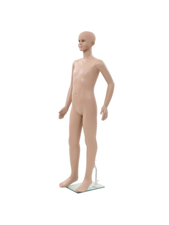 Dětská figurína celá postava základna ze skla béžová 140 cm