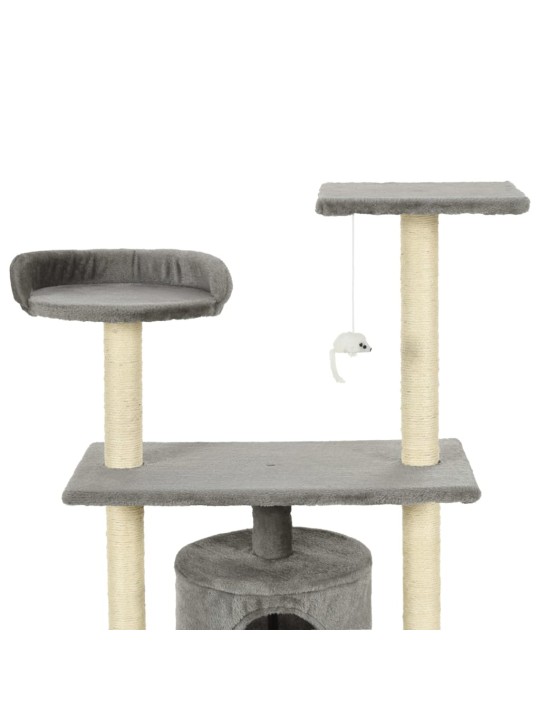 Škrabadlo pro kočky se sisalovými sloupky 95 cm šedé