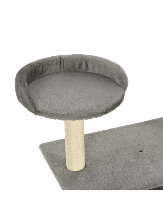 Škrabadlo pro kočky se sisalovými sloupky 95 cm šedé