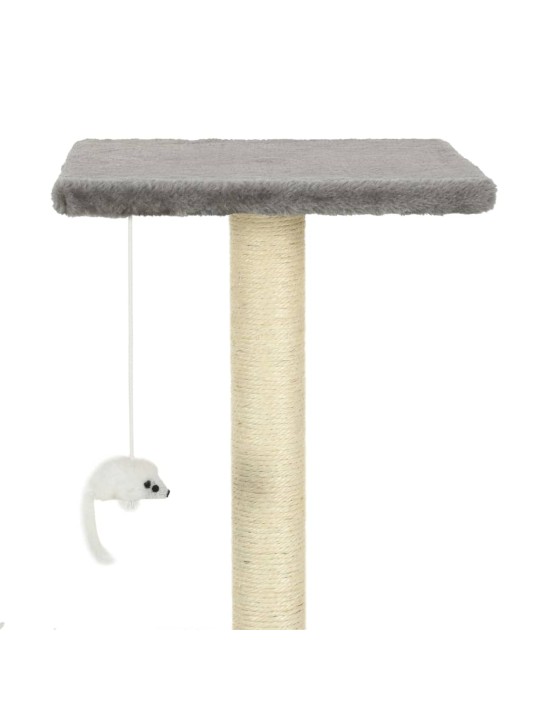 Škrabadlo pro kočky se sisalovými sloupky 95 cm šedé
