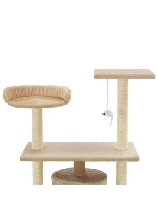 Škrabadlo pro kočky se sisalovými sloupky 95 cm béžové