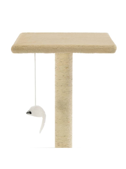 Škrabadlo pro kočky se sisalovými sloupky 95 cm béžové
