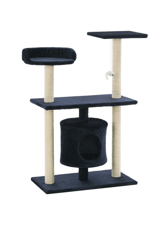 Škrabadlo pro kočky se sisalovými sloupky 95 cm tmavě modré