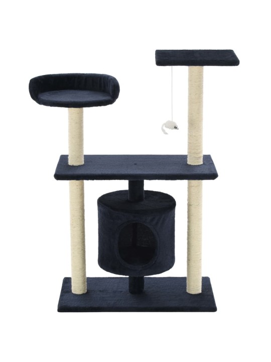 Škrabadlo pro kočky se sisalovými sloupky 95 cm tmavě modré