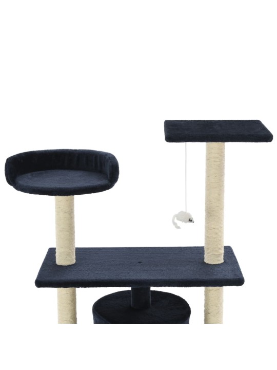 Škrabadlo pro kočky se sisalovými sloupky 95 cm tmavě modré
