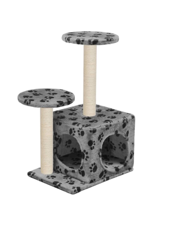Škrabadlo pro kočky sisalové sloupky 60 cm šedé s potiskem