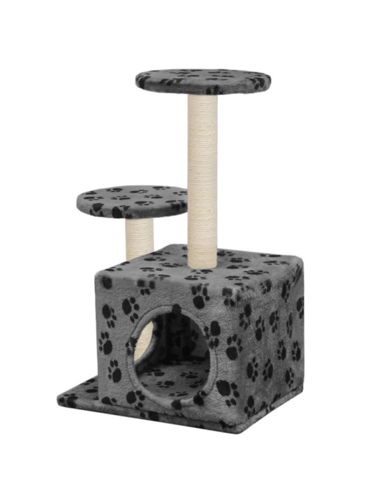 Škrabadlo pro kočky sisalové sloupky 60 cm šedé s potiskem