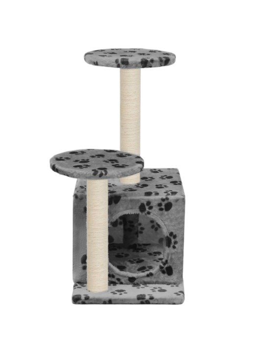 Škrabadlo pro kočky sisalové sloupky 60 cm šedé s potiskem