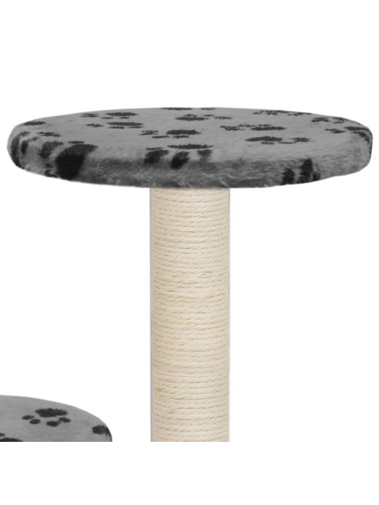 Škrabadlo pro kočky sisalové sloupky 60 cm šedé s potiskem