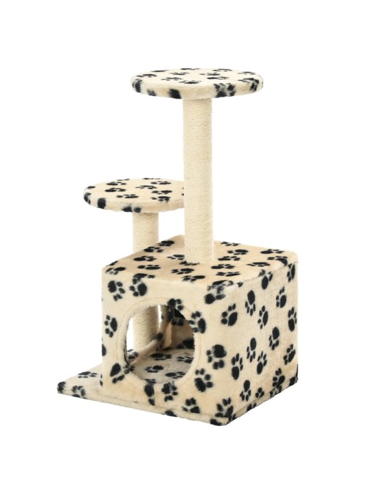 Škrabadlo pro kočky sisalové sloupky 60 cm béžový s potiskem