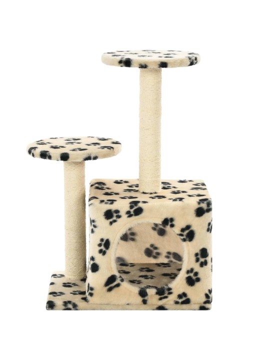 Škrabadlo pro kočky sisalové sloupky 60 cm béžový s potiskem