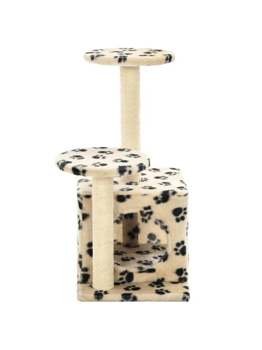 Škrabadlo pro kočky sisalové sloupky 60 cm béžový s potiskem
