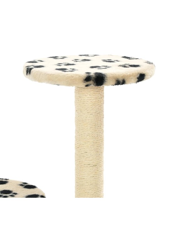 Škrabadlo pro kočky sisalové sloupky 60 cm béžový s potiskem
