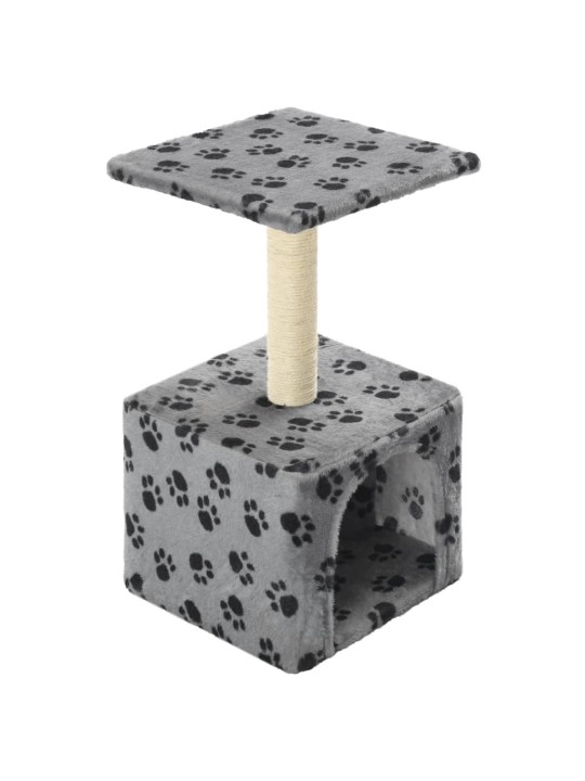 Škrabadlo pro kočky sisalové sloupky 55 cm šedé s potiskem