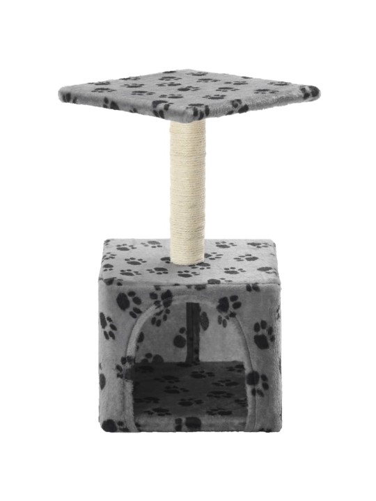 Škrabadlo pro kočky sisalové sloupky 55 cm šedé s potiskem