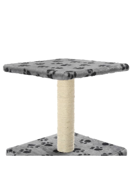 Škrabadlo pro kočky sisalové sloupky 55 cm šedé s potiskem