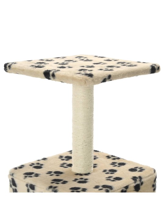 Škrabadlo pro kočky sisalové sloupky 55 cm béžové s potiskem