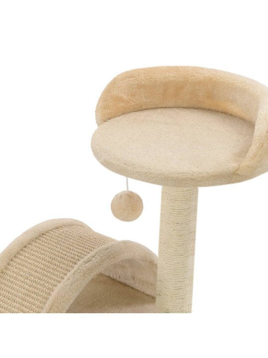 Škrabadlo pro kočky sisalové sloupky 40 cm béžové a hnědé