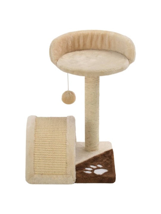 Škrabadlo pro kočky sisalové sloupky 40 cm béžové a hnědé