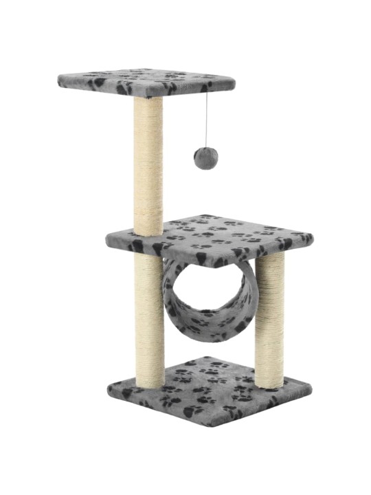 Škrabadlo pro kočky sisalové sloupky 65 cm šedé s potiskem