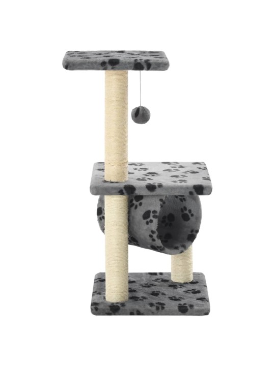 Škrabadlo pro kočky sisalové sloupky 65 cm šedé s potiskem