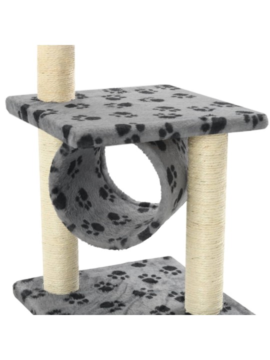 Škrabadlo pro kočky sisalové sloupky 65 cm šedé s potiskem