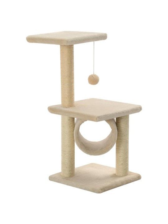 Škrabadlo pro kočky sisalové sloupky 65 cm béžové